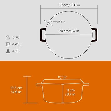 Lava Cast Round Pot, Trendy, 24 cm, Orange