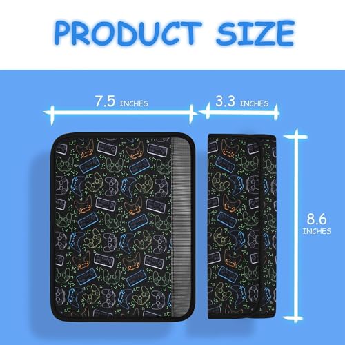 Image of YR Seat Belt Cover for Kids, Soft Comfort Seat Belt Cushion for Children, Cute Cartoon Pattern Car Seat Belt Pads Cover for Girls and Boys, 1 Pack (Game)