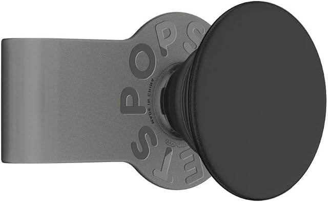 PopSockets: PopGrip Slide Non-Adhesive Phone Grip & Stand with a Swappable Top for iPhone X/XS Silicone Case - Black Haze