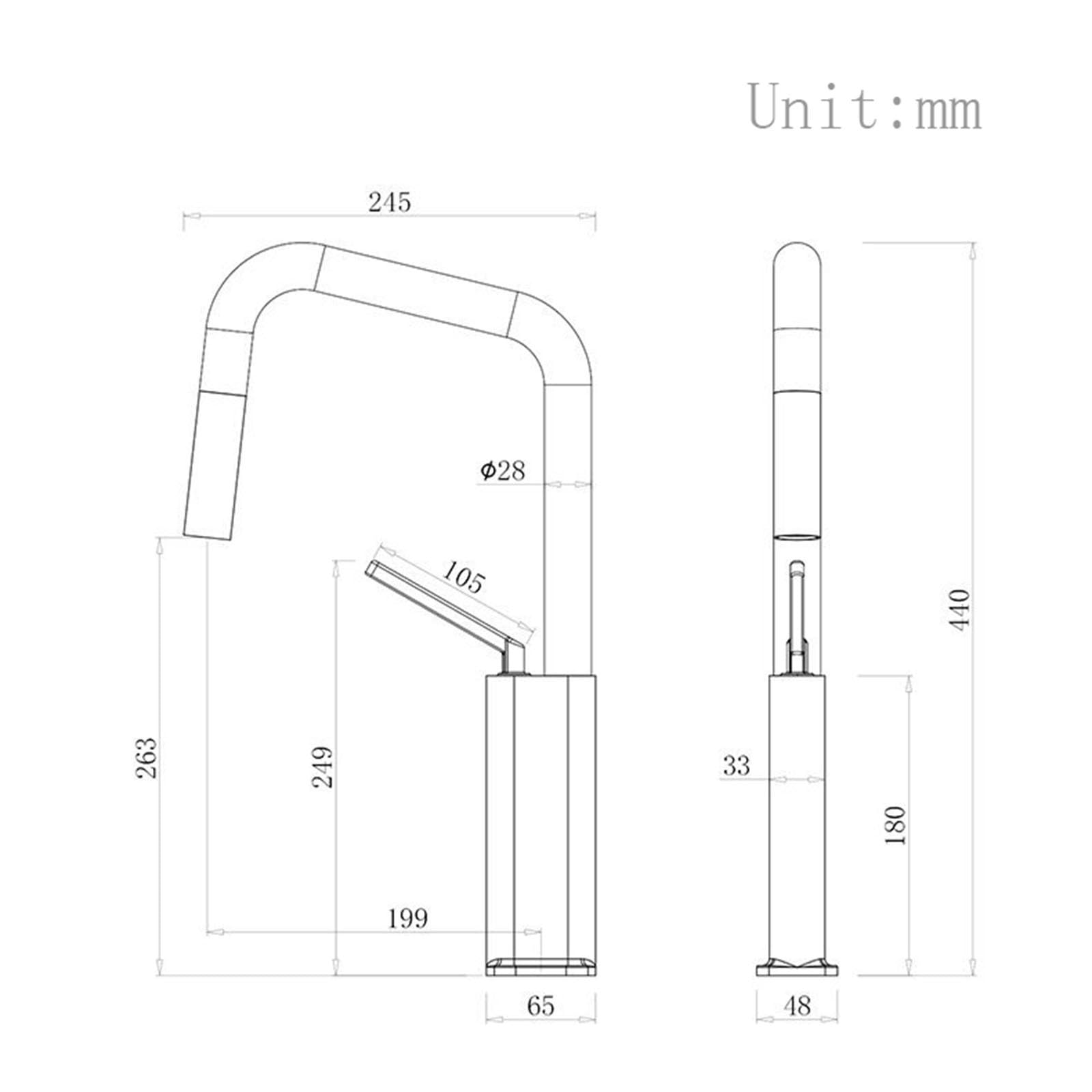 Grifo Cocina Monomando Caño Alto Extraíble Rotación de 360° Grifos para Fregadero de Cocina 2 Modos,rojo