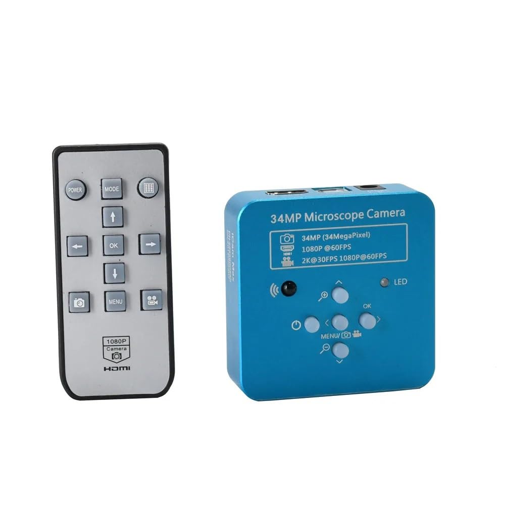 Microscope 34MP Microscope Camera HDMI USB Industrial 100X C-Mount Zoom Lens 60 LED Light with 8