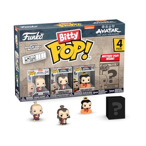 Funko Bitty Pop! Avatar: TLA - Iroh 4PK - Iroh, admiral Zhao, Firelord Ozai e uma minifigura misteriosa surpresa - 0,9 polegadas (2,2 cm) - avatar: The Last Airbender - a lenda de Aang colecionável