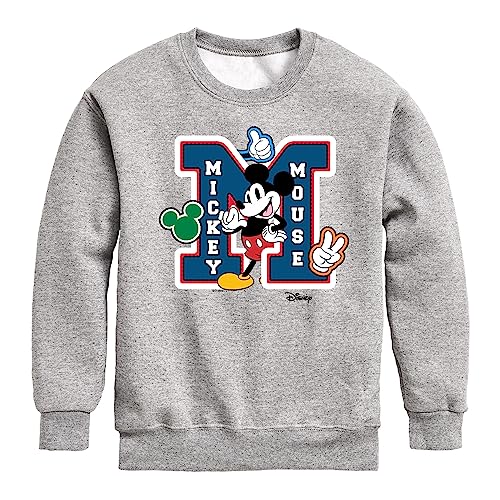 Disney Mickey Mouse - Large Letter M - Youth Crewneck Fleece Sweatshirt