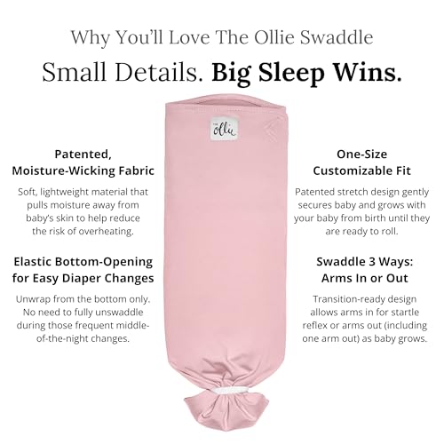 Image of The Ollie Swaddle - Adjustable Baby Swaddle for Newborns | Pediatrician-Approved for Safe Sleep | Easy Closure | Arms-Out | Lightweight, Machine-Washable | Easy Diaper Access