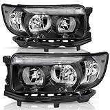 TUSDAR Headlight Assembly Set for 06-08 Subaru Forester / 07-08 Subaru Forester w/o Sports Package Headlamp Black Amber Clear Reflector