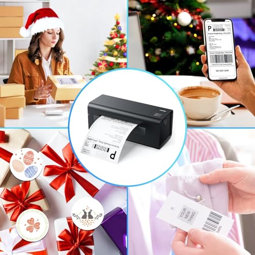 Image of BRONTIX 4 Inch Thermal Label Printer | 4x6 Inch Bluetooth Thermal Printer | Barcode & Shipping Label Printer