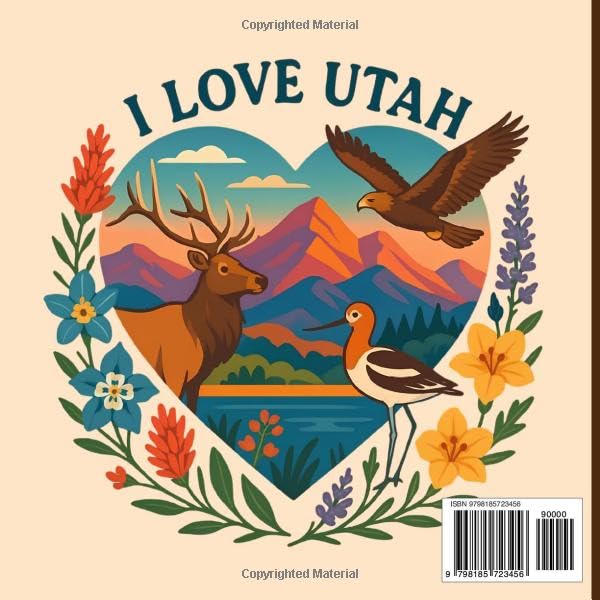 Utah Coloring Book – Easy & Relaxing Canyons, Mountain Landscapes, Wildlife, Birds & Wildflower Scenes for Kids, Teens & Adults | Cute Travel Gift for Utah Lovers image 3
