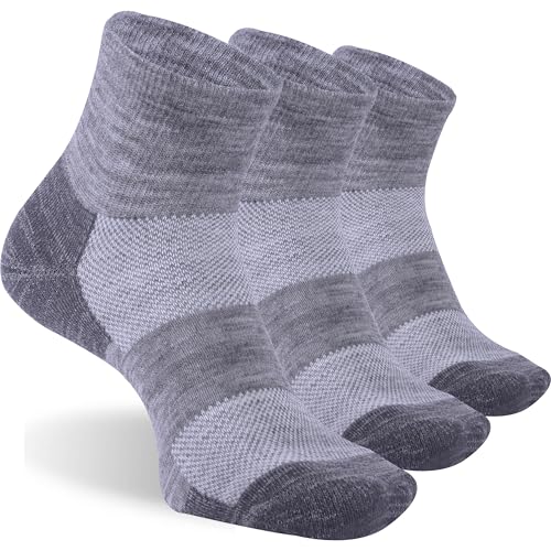 Image of 3 Pairs 90% Merino Wool Ankle Business Casual Thin Wool Socks | Lightweight, Arch Support, Moisture Wicking, Breathable, Business, Work, Everyday Wear, Temperature Regulating