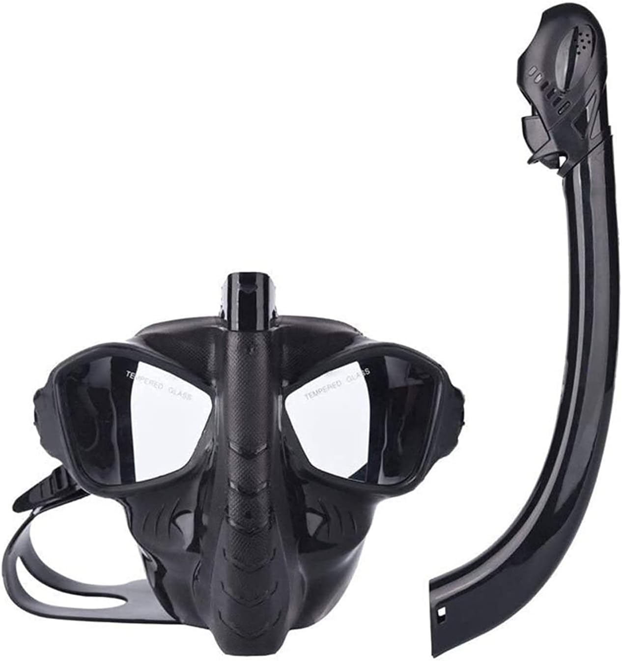 Full Face Snorkel Diving Masks Snorkeling Mask Snorkel Tube Set Anti-Fog Swimming Diving Goggles with Easy Breath Dry Snorkel Tube Snorkeling Goggles for Adults