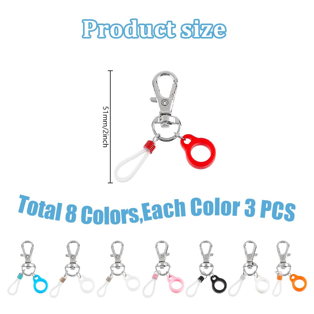 DELORIGIN 24Pcs Pen Holder Clips Lanyard Pen Holder Badge Adjustable Silicone Pen Clip With Lobster Clasp Pocket Hanging Holder Reel Clips for Nurse Teachers Fountain Pen Lipstick Prevent Loss Carry - Image 2
