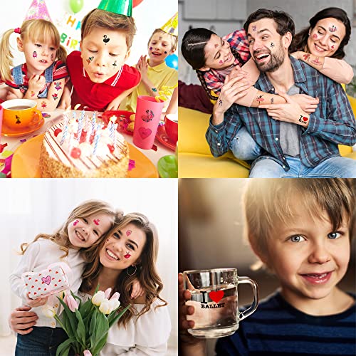 Ballerina Tattoos Themed Birthday Party Decorations Supplies Favors Decor 96 Pcs 8 Sheets Cute Temporary Tattoo Stickers For Girls Kids Boys School Gifts Rewards Home Activity #TOP4