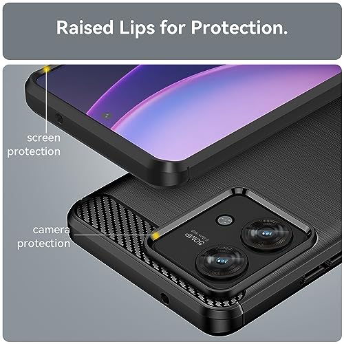 Image of NPRC Hybrid Ultra Slim Protective Case TPU Non-Slip Carbon Fiber Texture Shockproof Case Cover for Moto Edge 40 Neo - Black