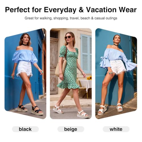 Image of ziitop Womens Wedge Platform Espadrille Sandals with Orthopedic Arch Support Adjustable Ankle Strap Open Toe for Casual Walking