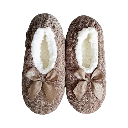 Women's Warm Fuzzy Slipper Socks ， Cozy House Slippers for Women ，Soft Sole Slippers with Non Slip Bottoms