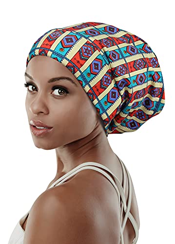 Image of Satin Lined Sleep Slouchy Cap Curly Girl Slap Headwear Gifts For Frizzy Hair Women