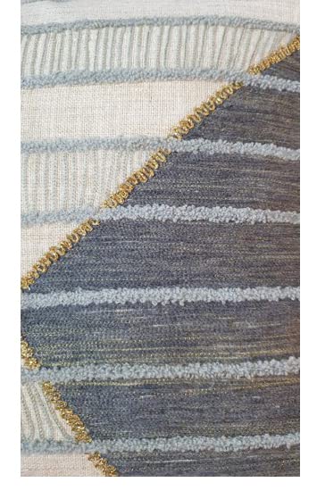Image of Beautiful Aari and Gold dori Work Design Cushion Cover in Slub Fabric (Multicolor). Size 16''X16'' (Pack of 1)