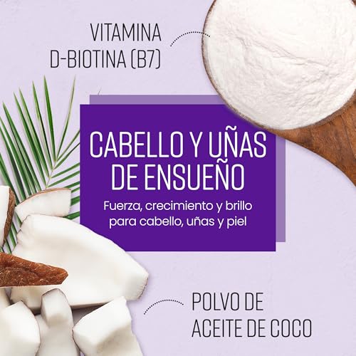 Biotina Para el Cabello, Piel y Uñas Ultra Fuerte 12.000 µg Pastillas | Suministro para 1 Año | Biotina con Coco Anticaida y Crecimiento Cabello Mujer | B7 Vitaminas Para el Pelo | VitaBright Biotin - imagen 3