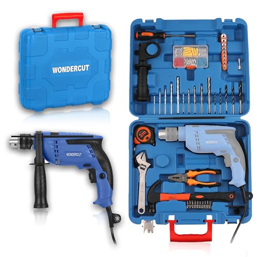 Image of WONDERCUT Professional-Impact Drill Tool Kit, 780W, 3000 RPM, 13mm Chuck, Blue BMC WC-13DK-100 Power & Hand Tool Kit (105 Tools)