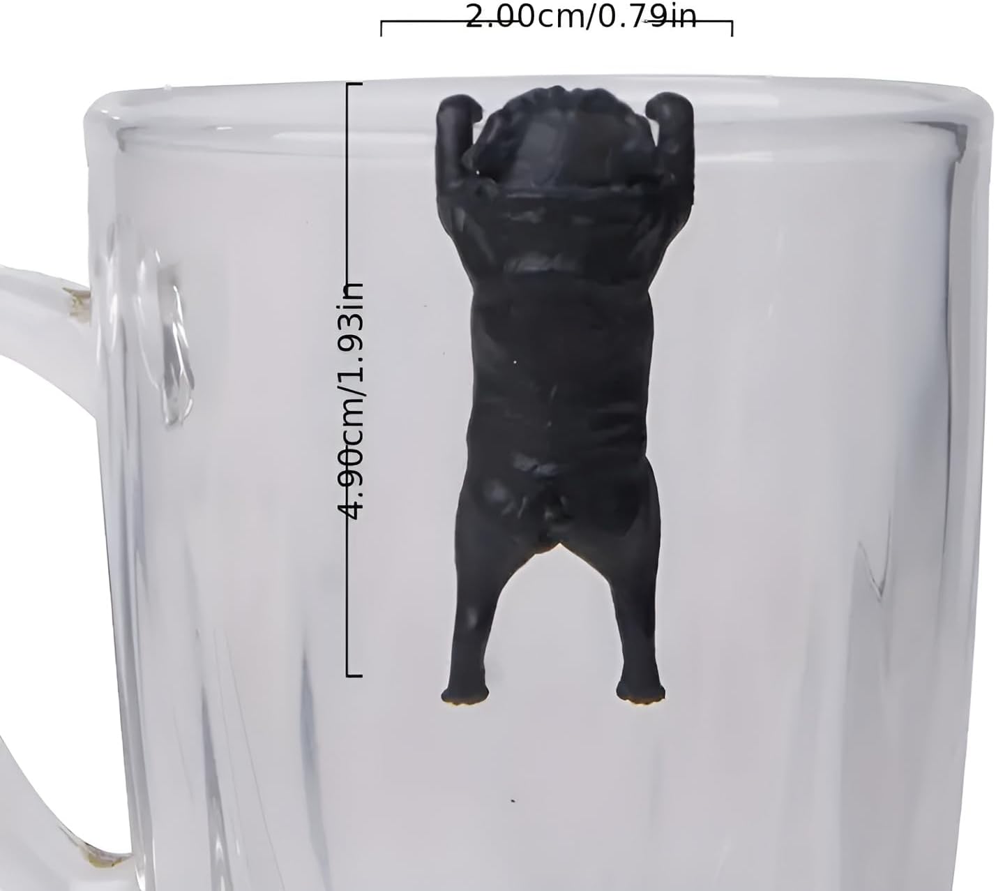 Ximimark 2pc PVC Realistic Miniature Pug Dog Hanging Decoration for Cup Edges - DIY Fairy Garden Accessories