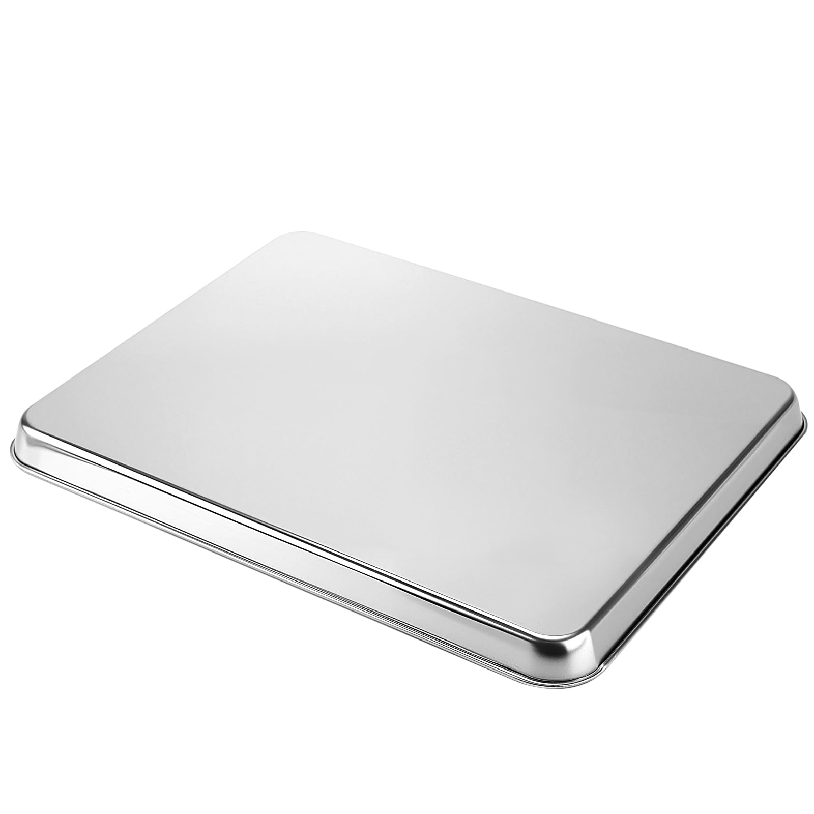 ZOENHOU Set di 3 Teglie da Forno Rettangolari 40x30 cm in Acciaio Inox, Bordo 2,5 cm, per Torte e Pizze, Lavabili in Lavastoviglie