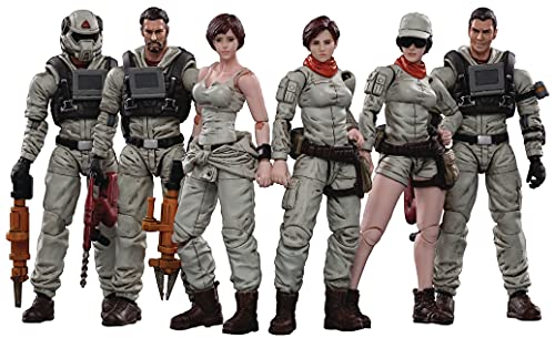 JOYTOY Action Figures 4-Inch Mech Maintenance Team Soldier Figure PVC Military Model Collection Toys (Team A)