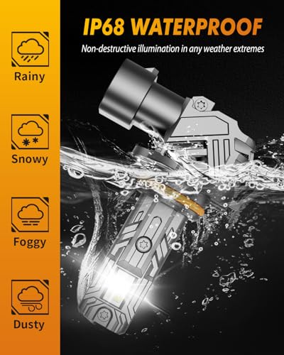 Image of FORENNER 9005 /HB3 & 9006 /HB4 Light Bulbs Combo, 140,000LM Super Brighter Tire Lights, 1:1 Design Plug N Play, 6500K Cool White, IP68 Waterproof, 80000Hrs Long Life with Cooling Fan, Pack of 4
