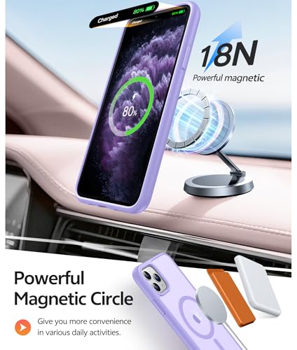 Image of FNTCASE for iPhone 11 Pro Case: [Compatible with Magsafe] Translucent Matte Magnetic Phone Cover - Military Grade Drop Protection Shockproof Protective for iPhone 11Pro 2019 Cases - Light Purple