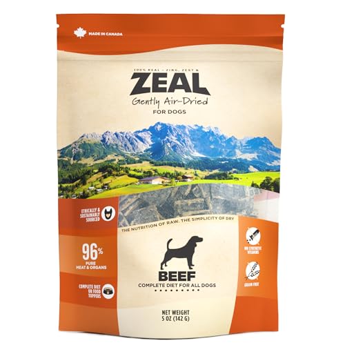 ZEAL Canada Air-Dried Beef Recipe for Dogs - High Protein, Natural Superfoods, Nutrient Rich, No Fillers, Grain Free, Complete & Balanced (Beef, 5 oz)