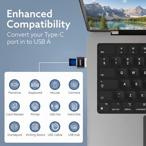 Image of AGARO USB 3.0 Type C Female to USB Male OTG Adapter, 5 Gbps High-Speed Data Transfer, Compatible with Laptops, Tablets, Smartphone, Chargers and More Devices with Standard USB A Interface