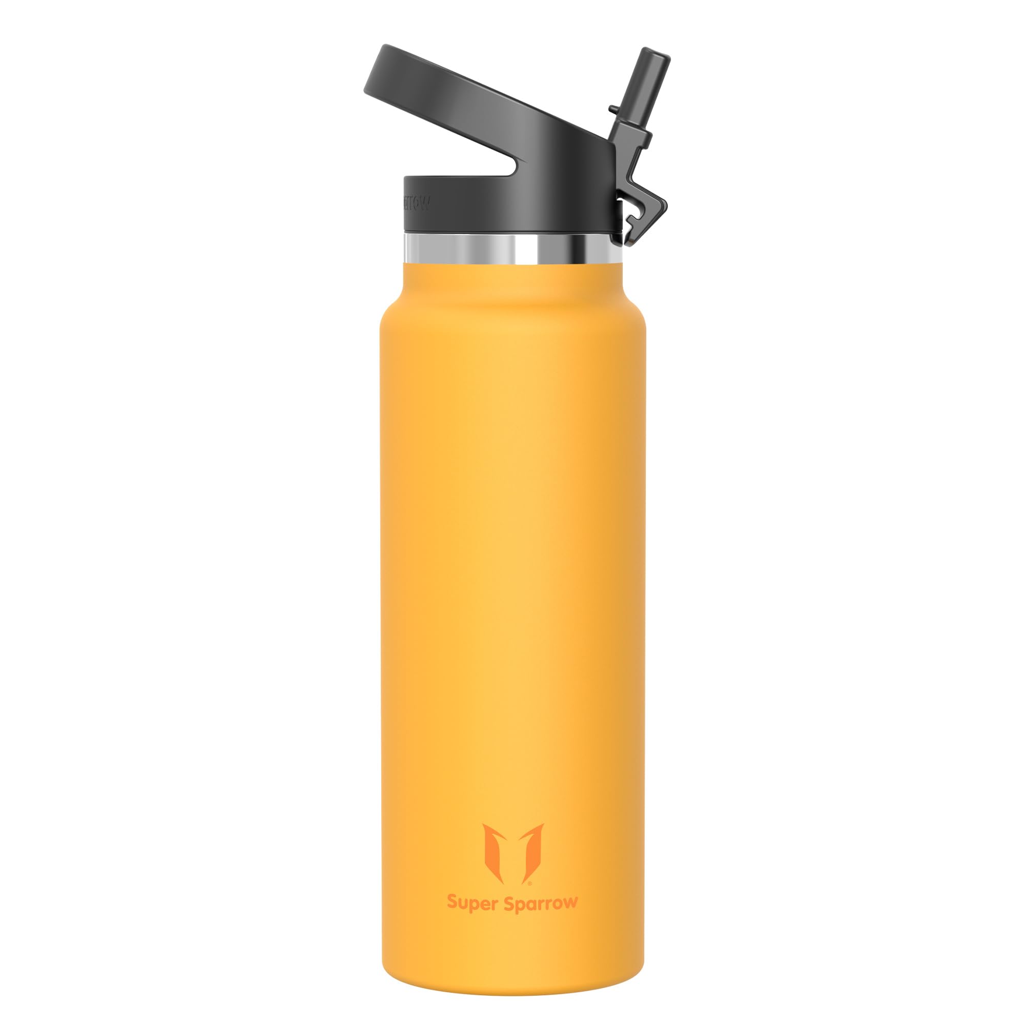 Super Sparrow Water Bottle Insulated - 1200ml - Wide Mouth Metal Bottle - Wide Mouth SwivelSip Flask - BPA Free, Leak Proof - Ergonomic Straw Water Bottles for Work, Gym, Travel, Sports