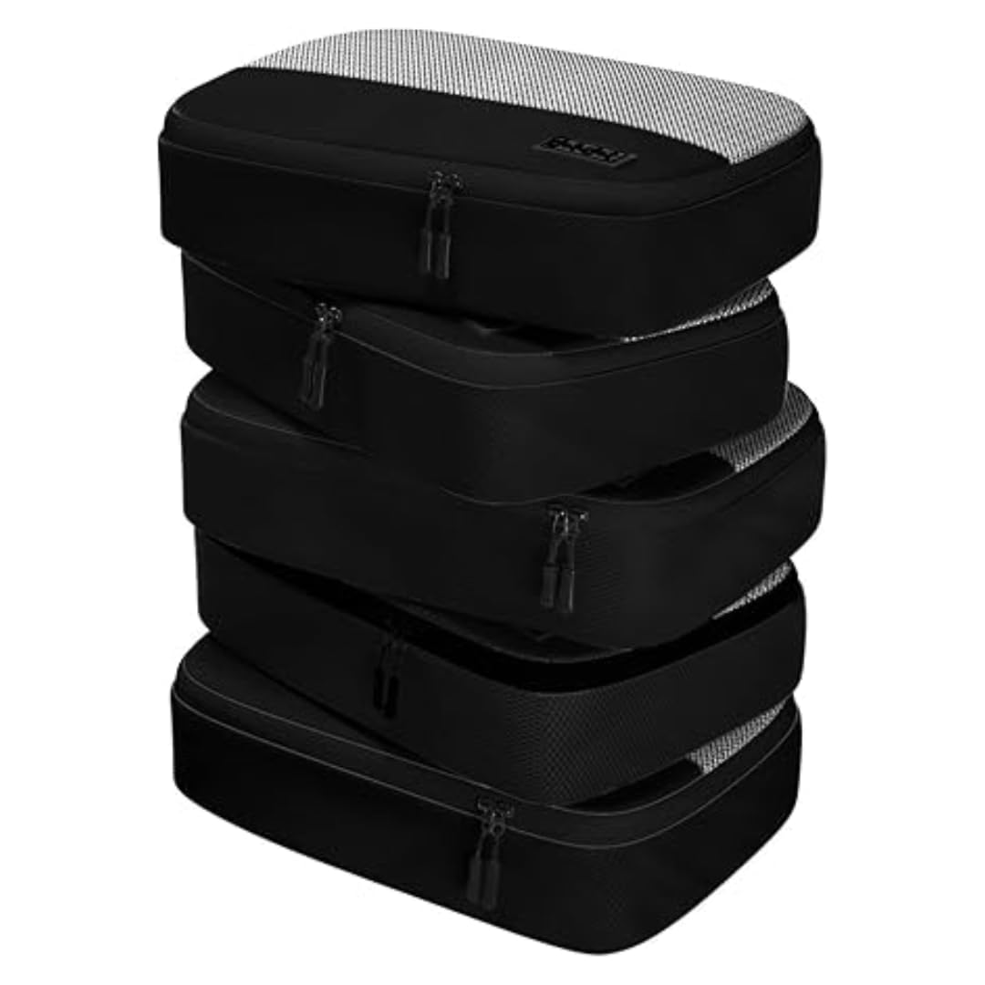 Medium Packing Cubes for Travel - 5pc Packing Cubes for Suitcases - Lightweight Luggage Organizer Bags (Non-Compression)