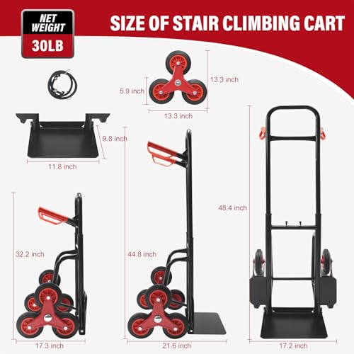 Carretilla manual para escaleras con 6 ruedas y capacidad 460 lb miniatura 2