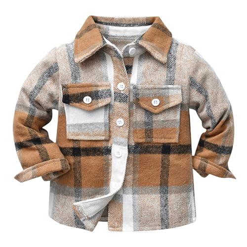 Toddler Boy Girl Plaid Shirt Jackets Spring Casual Outwear Long Sleeve Button Down Shirts Lapel Collar Coat Top2