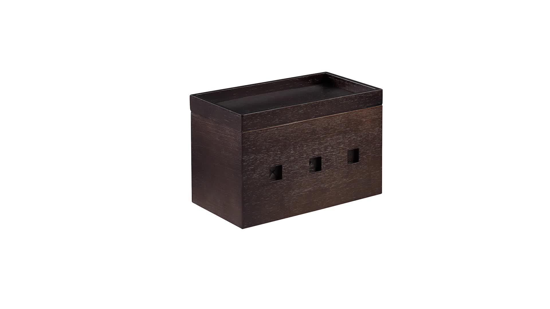 Scatola Porta Cavi In Bambù Relaxdays Per 2 Ciabatte, Con Supporto Per Tablet E Cellulare, 16x30x13 Cm, Naturale, Con Fascette Incluse