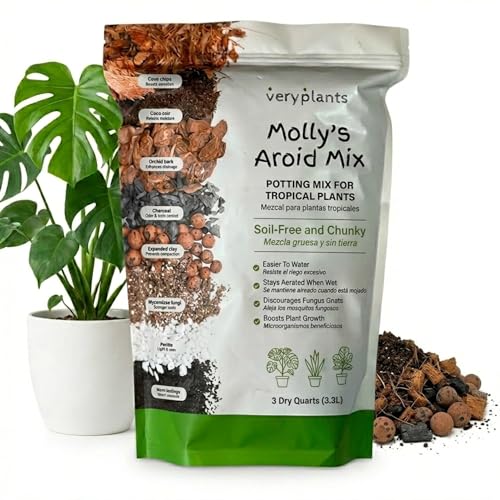 Molly's Aroid Mix - Premium Soilless Potting Mix for Houseplants - Fast Draining, Chunky & Easier to...