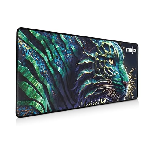 Image of FRONTECH Premium Extended Gaming Mouse Pad | Anti-Slip Rubber Base | Water & Spill Resistant | Stitched Edges | Ultra-Smooth Surface for Gaming & Office (MSP-0060 Green)