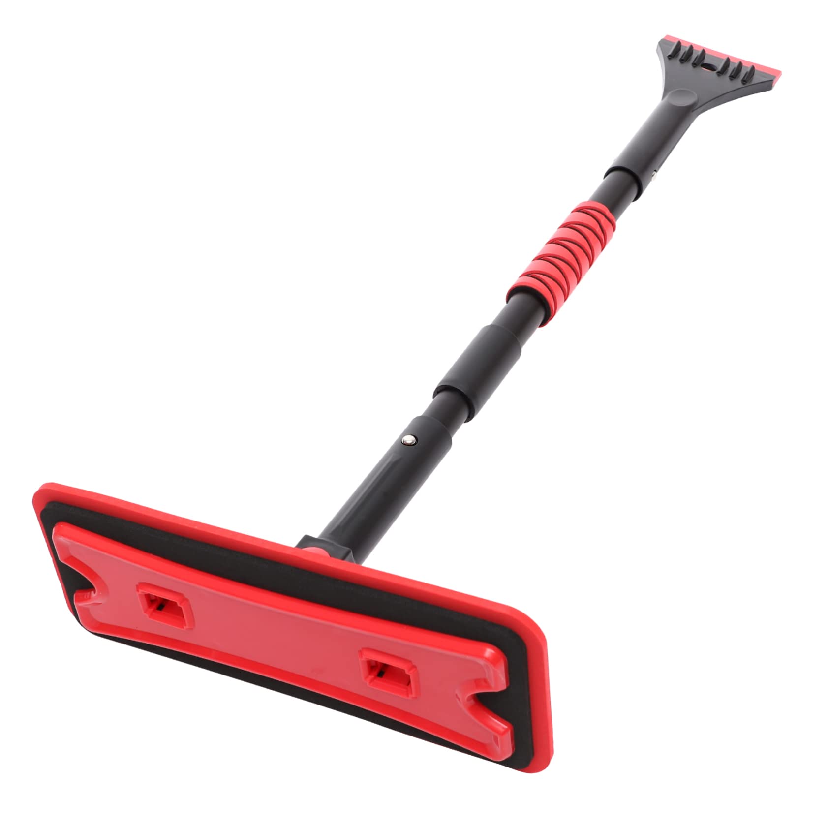 ORFOFE Grattoir À Glace Manche Extensible Balai À Neige Outil De Déneigement pour Pare-Brise Multi-usages Rouge