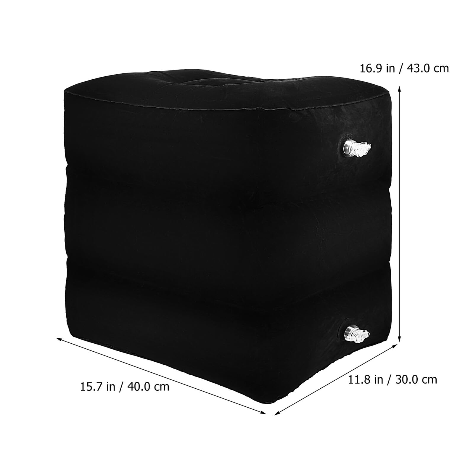 GARVALON Repose-Pieds Indispensable pour Voyager en Avion Voiture Gonflable en PVC Noir, Texture Douce et Facile à Manipuler Ajustable et Portable