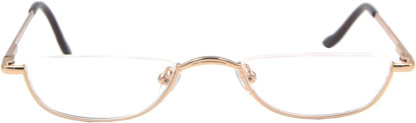 SIKAITE Portable Half Moon Reading Glasses for Men Women Round Readers (+2.75, Gold) - Image 3