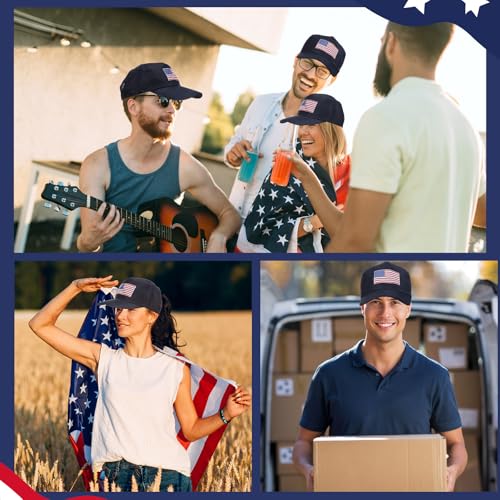 Image of Shyyween American Flag Baseball Hats 4th of July Hats 250 Anniversary Adjustable Patriotic Baseball Cap for Veterans Day