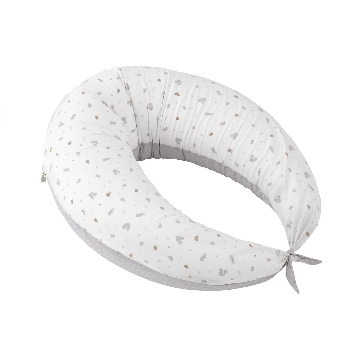 Cambrass-cojín Lactancia bebé en Forma de Media Luna-Almohada para Embarazadas-Almohada de Lactancia con Relleno de microperlas que proporcionan un Mejor Descanso y Relax - Ardi Gris