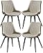 HYLWZ Küche Esszimmer Möbel Stühle Küchenstühle Set 4 Nordischer Esszimmerstuhl PU-Ledersitz Mit Metallbeinen Rückenlehne Für Wohnzimmer Empfangsstuhl Zum Essen/Wohnen/Cafeteria (Color : Beige)