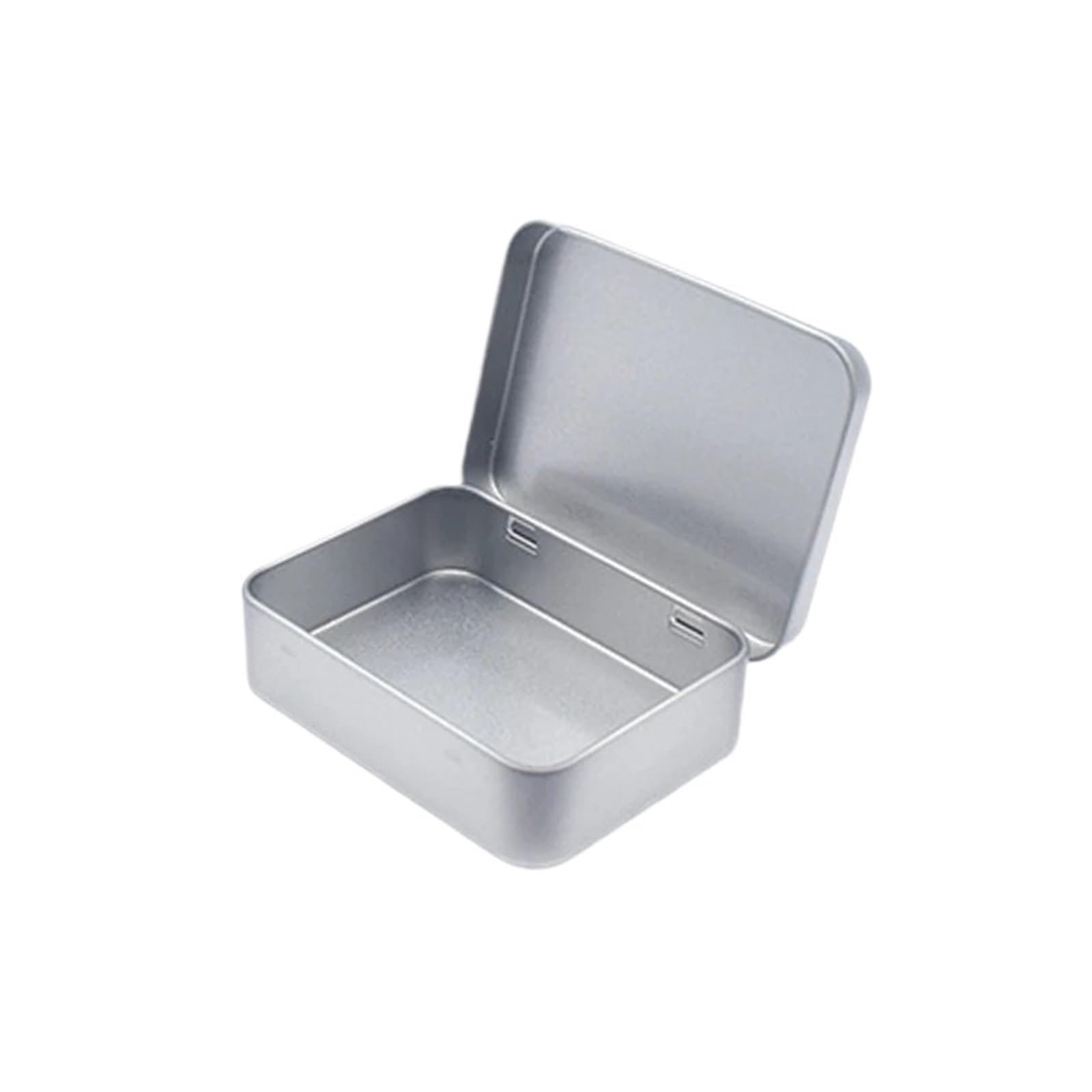 aluminum tin can, Square Hinged Flip Metal Tin Boxes, Multicolor, 12Pcs Empty Coin Candy Medicine Jewelry(Silver-12pcs)