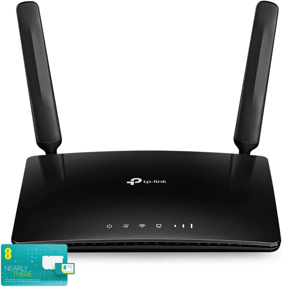 TP-Link MR600 (v3) 4G+ Cat6 LTE Dual Band Gigabit Router with EE Data SIM Card Bundle
