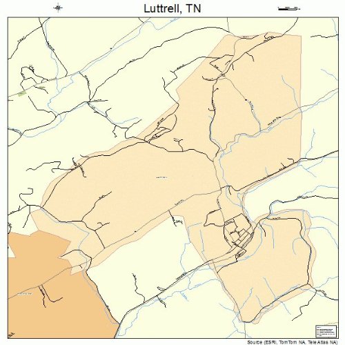 Large Street & Road Map of Luttrell, Tennessee TN Printed poster size wall atlas of your home