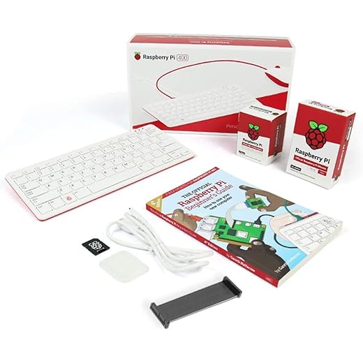 Raspberry Pi 400 Kit Personal Computer Keyboard Official Accessories: Raspberry Pi mouse/16GB microSD card/Raspberry Pi power supply/Micro HDMI to HDMI cable/Beginner's Guide-US Keyboard Layout