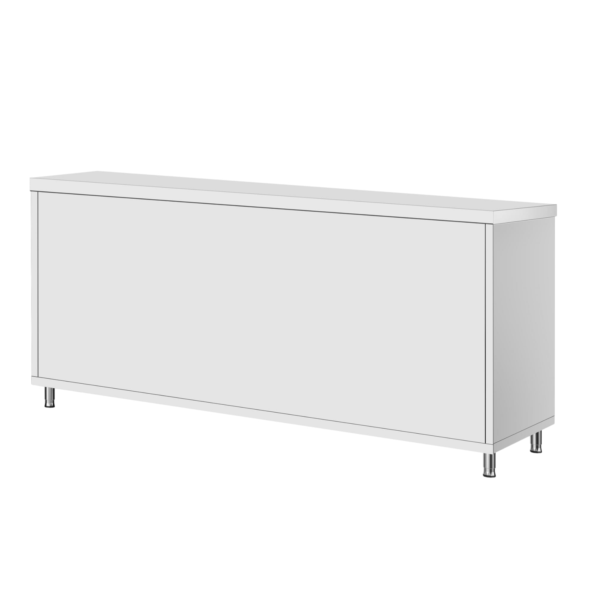 Edelstahl Arbeitsschrank - 180 x 70 cm - AISI 430 Legierung - Mit Schiebetüren - Kompakte Bauweise - Küchenmöbel Gastro Schrank Edelstahlschrank Grillschrank