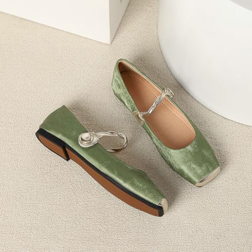 Flats for Women Dressy Square Toe Mary Jane Shoes Casual Buckle Strap Ballet Flats Comfortable Slip on Dress Shoes 20254