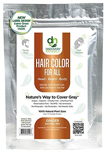 Hair Color For All Natural Hair Dye For Men & Women I 100% Natural & Chemical-Free Pure Hair & Beard Color, Ginger Natural Red