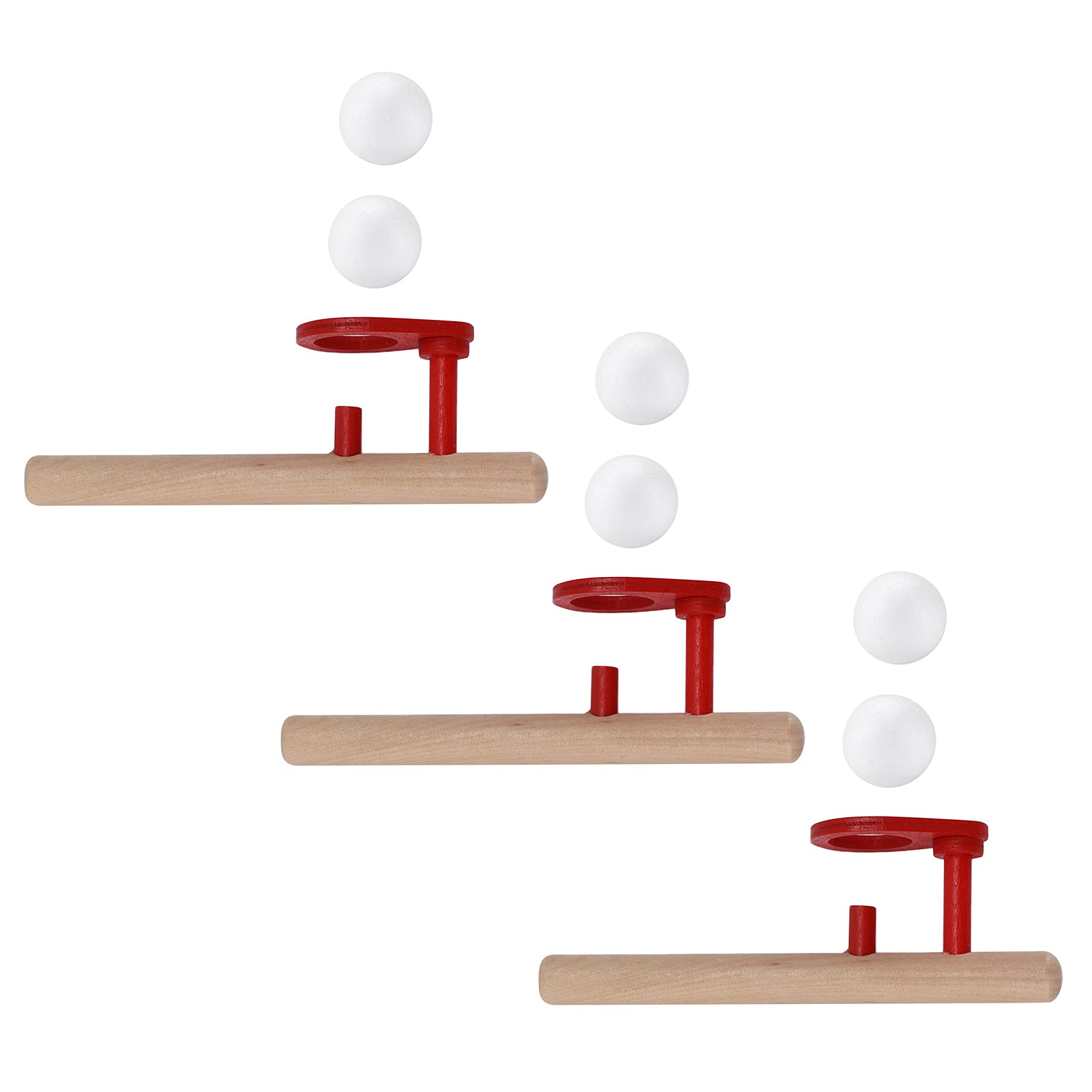 3Pcs Floating Blow Pipe Balls Floating Ball Game Classic Wooden Games Educational Wooden Blowing Toy